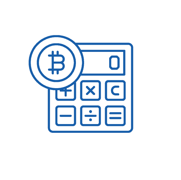DAiM calculator with Bitcoin on it